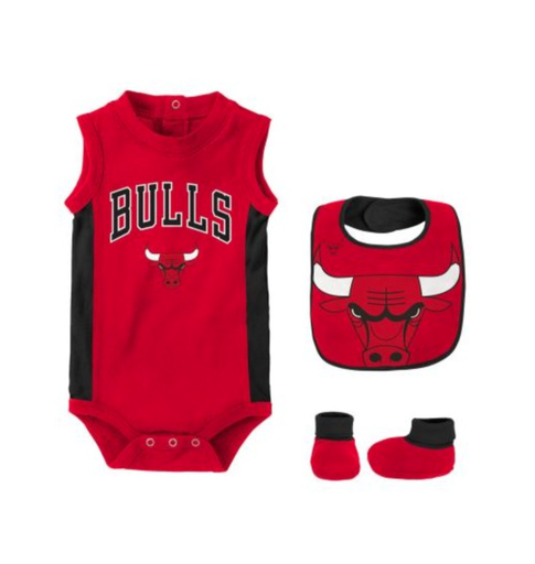 Overtime Creeper Bib & Bootie Set Chicago Bulls